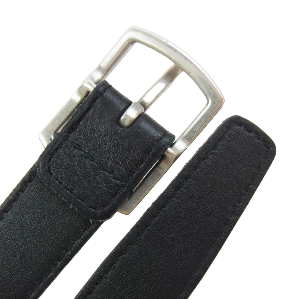 SAINT LAURENT サンローラン GRZ593332 イタリア製 レザー ナロー ベルト ブラック系【中古】