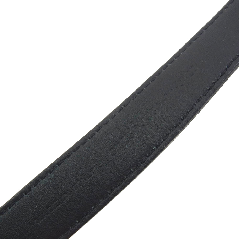 SAINT LAURENT サンローラン GRZ593332 イタリア製 レザー ナロー ベルト ブラック系【中古】