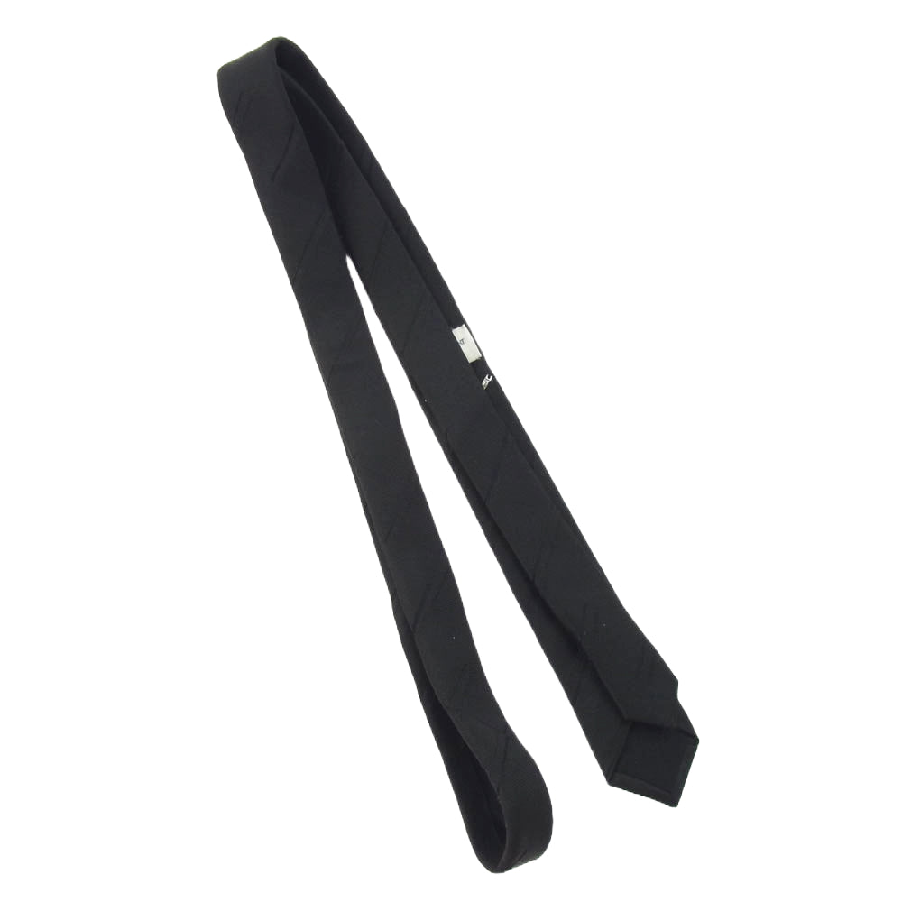 SAINT LAURENT サンローラン PARIS レジメンタル ナロー タイ ネクタイ ブラック系【中古】