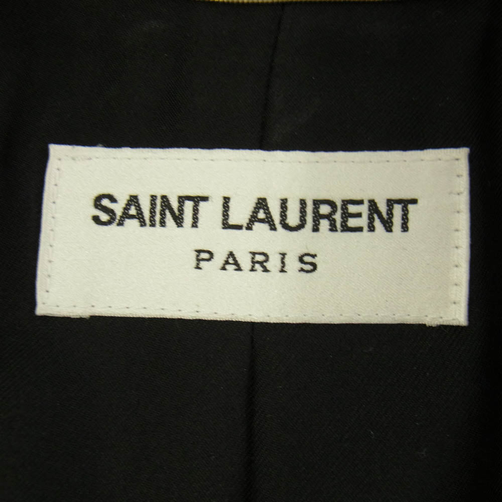 SAINT LAURENT サンローラン PARIS 19AW 4B ストライプ テーラードジャケット スラックスパンツ セットアップ ブラック系 46/44【中古】