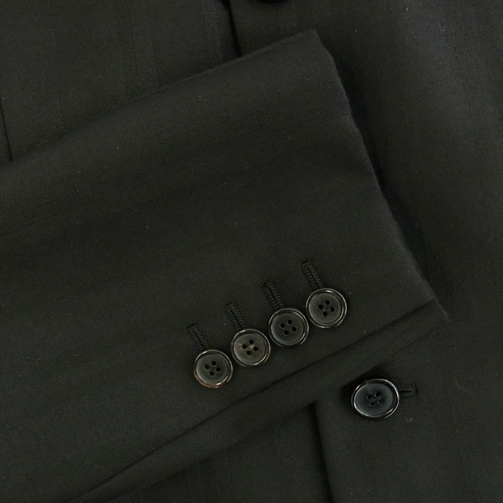 SAINT LAURENT サンローラン PARIS 19AW 4B ストライプ テーラードジャケット スラックスパンツ セットアップ ブラック系 46/44【中古】