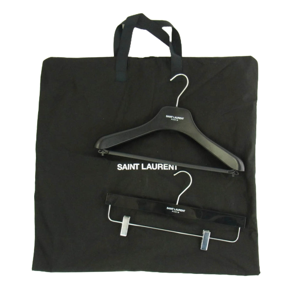 SAINT LAURENT サンローラン PARIS 19AW 4B ストライプ テーラードジャケット スラックスパンツ セットアップ ブラック系 46/44【中古】