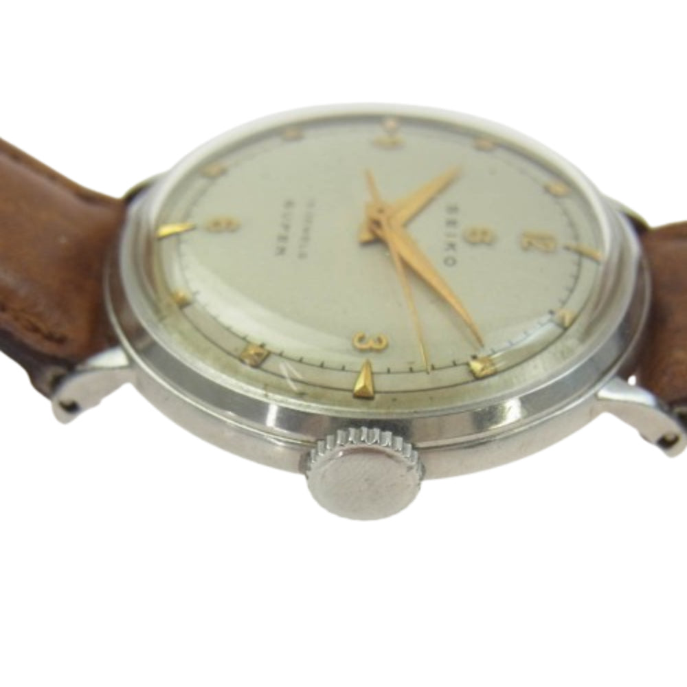 SEIKO セイコー S13041 SUPER 17 JEWELS 手巻き 腕時計 ブラウン系【中古】