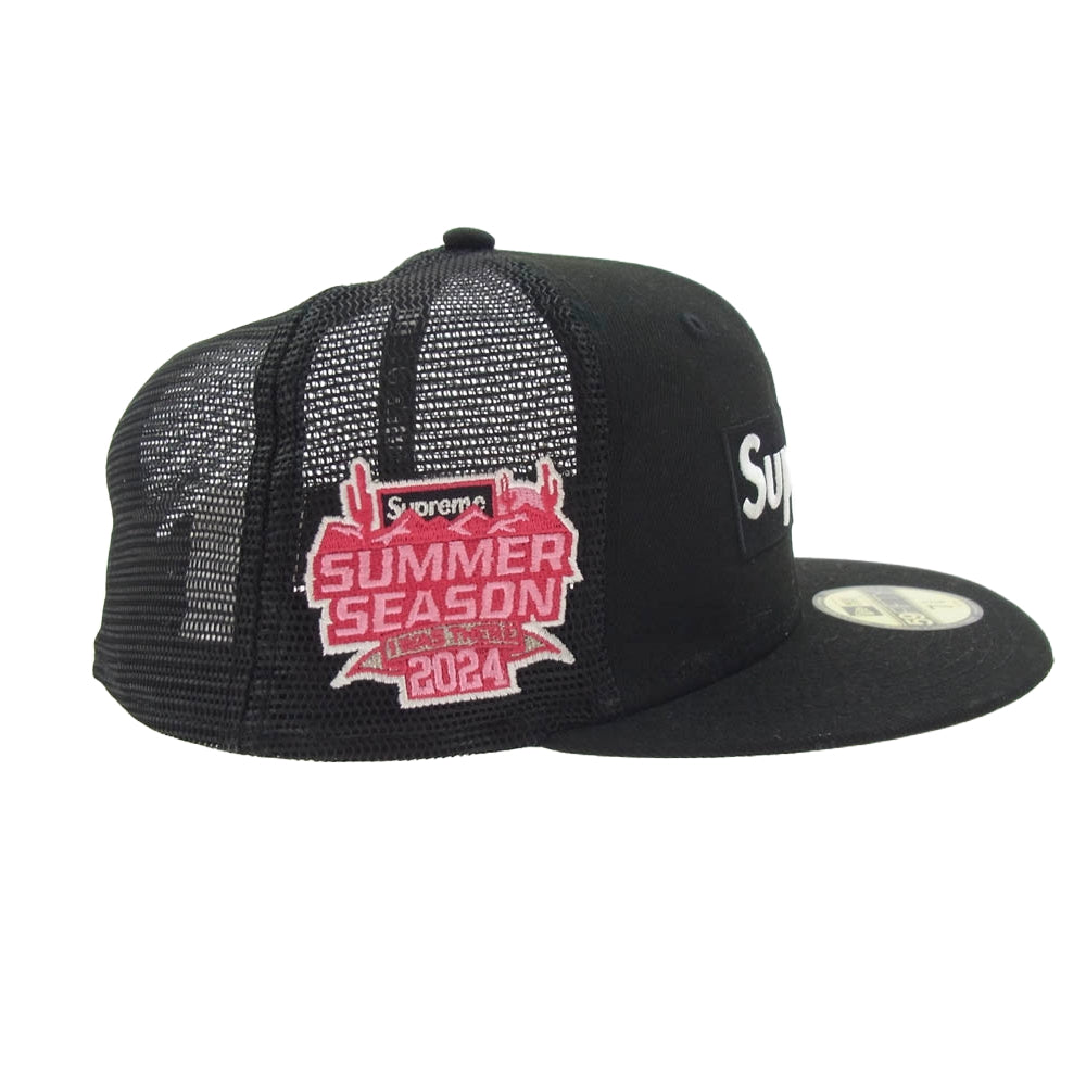 Supreme シュプリーム 24SS × New Era ニューエラ Box Logo Mesh Back ボックスロゴ メッシュ バック キャップ 帽子 ブラック系 61.5cm【中古】