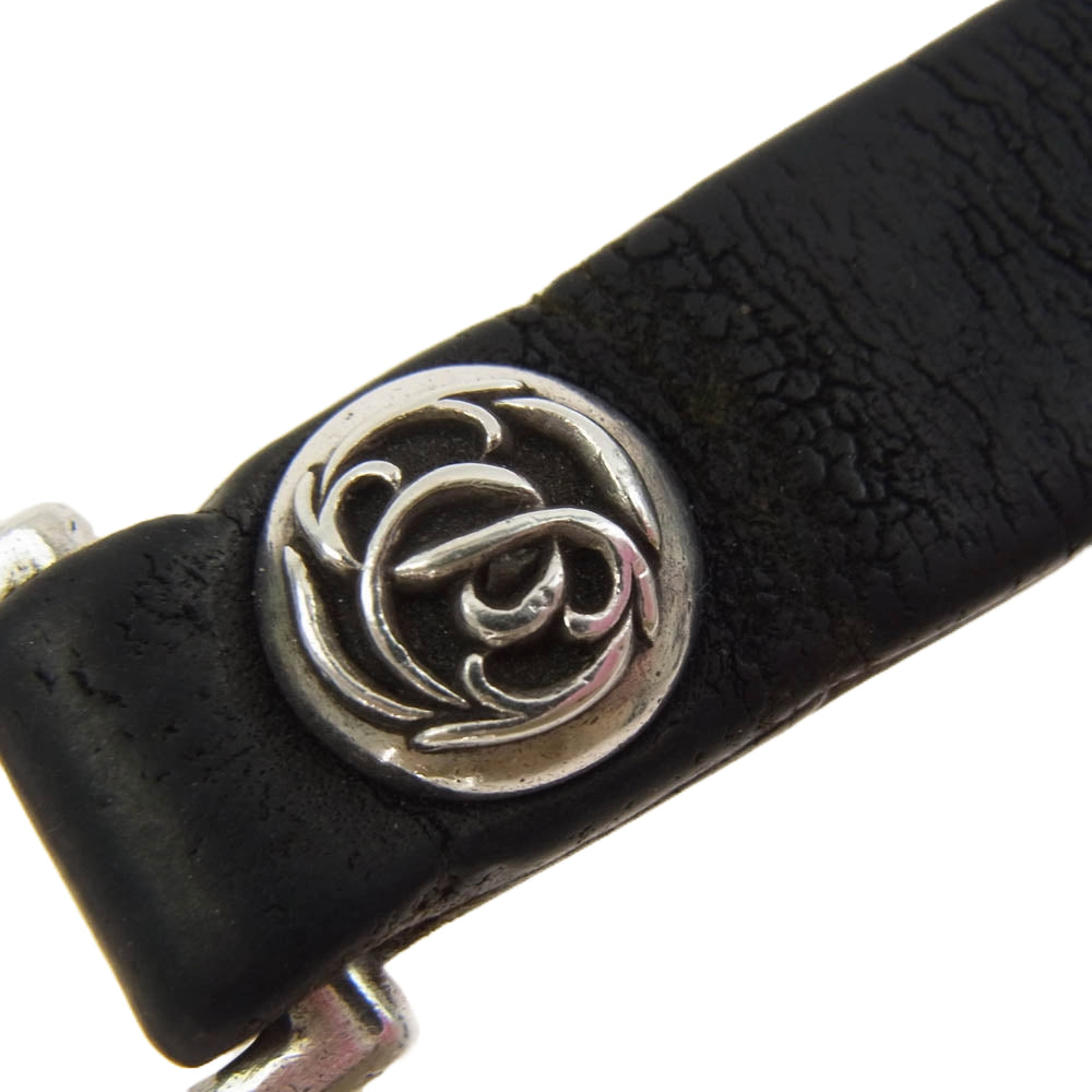 CHROME HEARTS クロムハーツ（原本無） フローラルボタン Dリング ベルトループ ブラック系 シルバー系【中古】