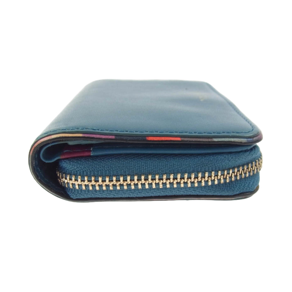 Paul Smith ポール・スミス 4連キーケース コインケース ライトブルー系【中古】
