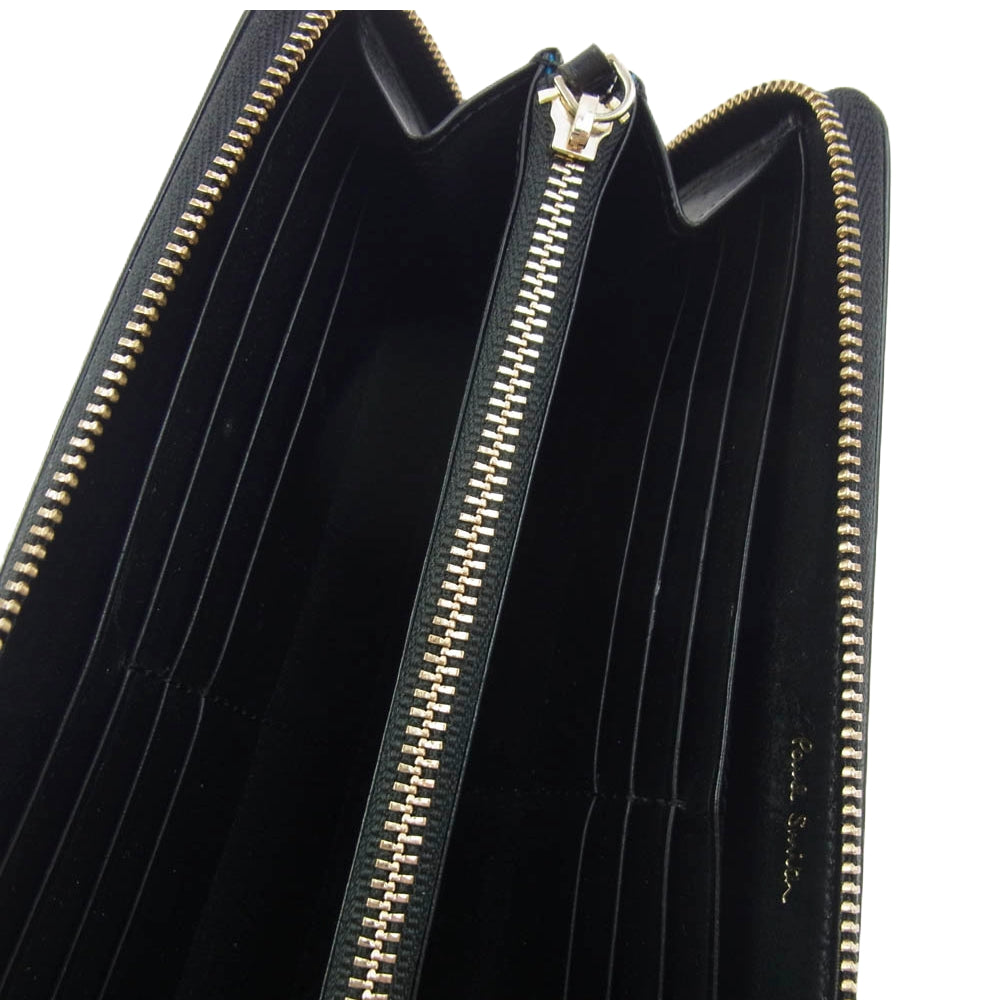 Paul Smith ポール・スミス 花柄 プリント ジップ ロングウォレット 長財布 ライトブルー系【中古】