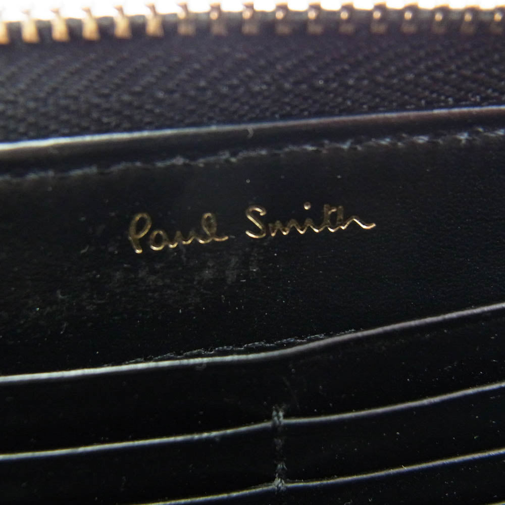 Paul Smith ポール・スミス 花柄 プリント ジップ ロングウォレット 長財布 ライトブルー系【中古】