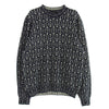 PRADA プラダ 21AW UMB258 総柄 カシミヤ混 ウール混 セーター ニット ネイビー系 50【中古】