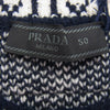 PRADA プラダ 21AW UMB258 総柄 カシミヤ混 ウール混 セーター ニット ネイビー系 50【中古】