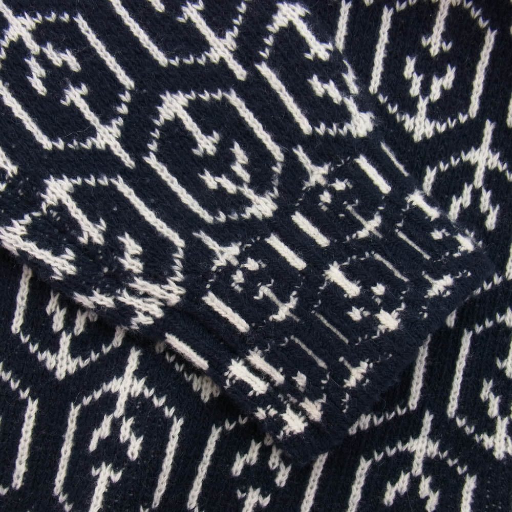 PRADA プラダ 21AW UMB258 総柄 カシミヤ混 ウール混 セーター ニット