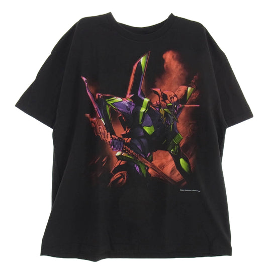 GEEKS RULE ギークスルール NEON GENESIS EVANGELION illustration by MAEDA MAHIRO 15 SILKSCREEN PRINTING T SHIRT ブラック系 XXL【新古品】【未使用】【中古】