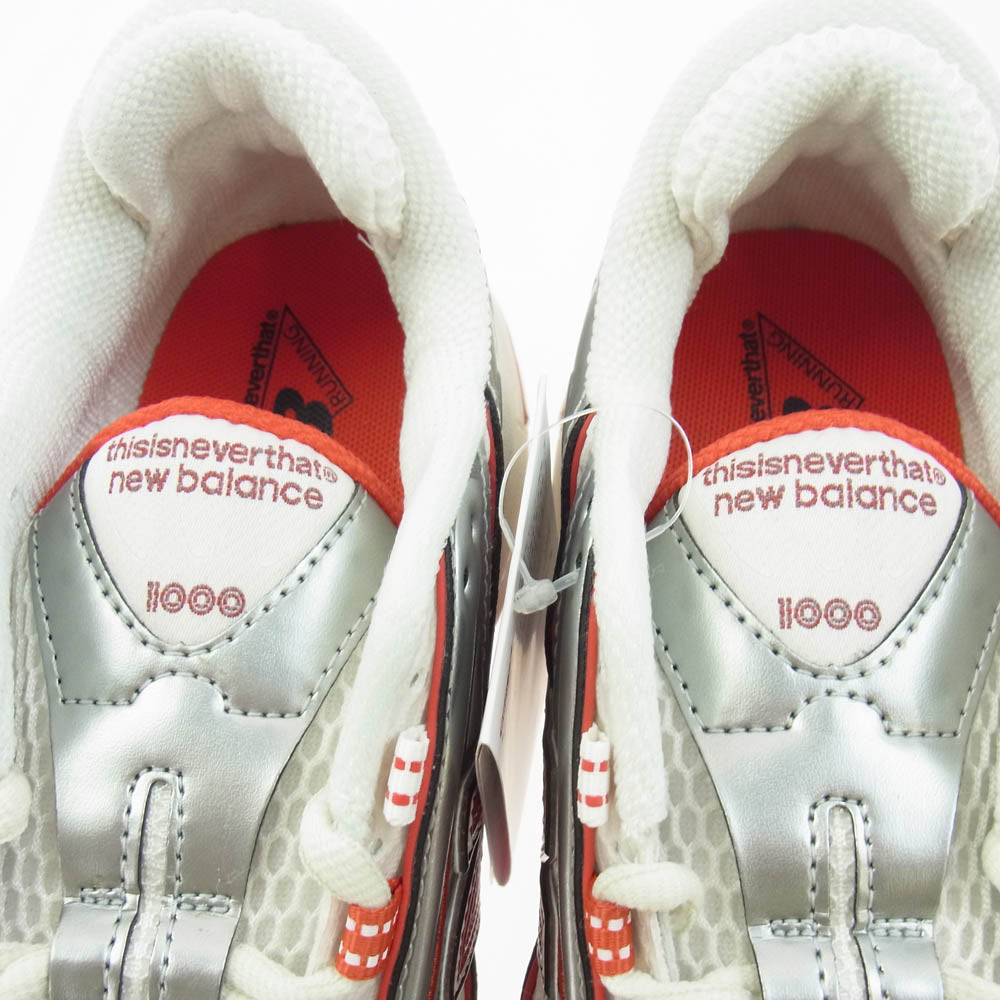 NEW BALANCE ニューバランス M1000TI Thisisneverthat  スニーカー ランニングシューズ シルバー系 レッド系 26.5cm【極上美品】【中古】