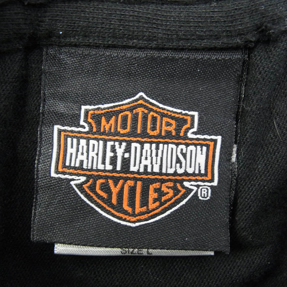 HARLEY DAVIDSON ハーレーダビッドソン 00's ピンナップガール プリント Tシャツ 半袖カットソー ホワイト ブラック系 L【中古】