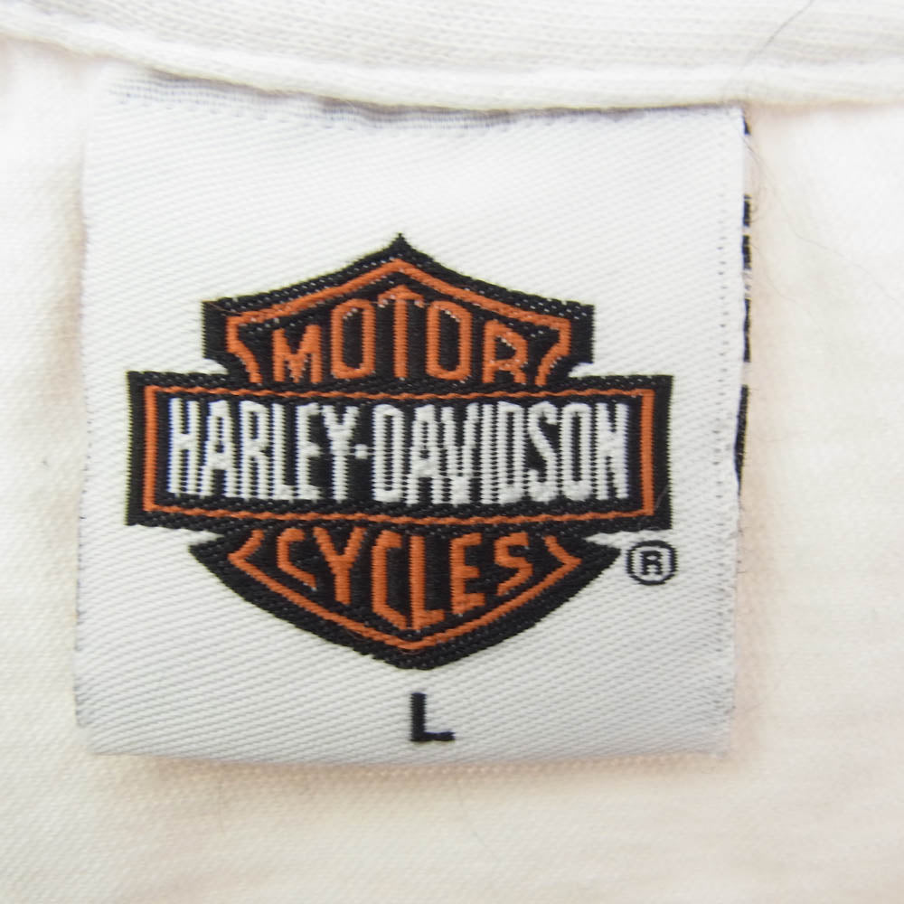 HARLEY DAVIDSON ハーレーダビッドソン 00's イーグルプリント Tシャツ 半袖カットソー ホワイト ホワイト系 L【中古】