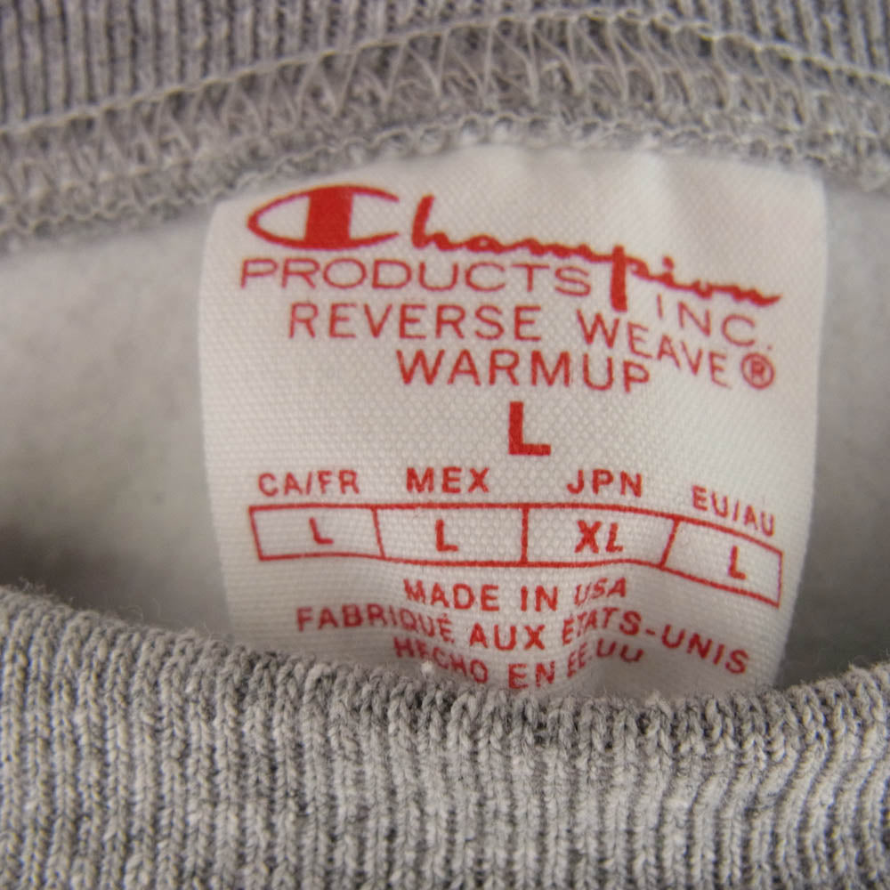 Champion チャンピオン 復刻 単色 赤タグ 目無し リバースウィーブ スウェット グレー系 L【美品】【中古】