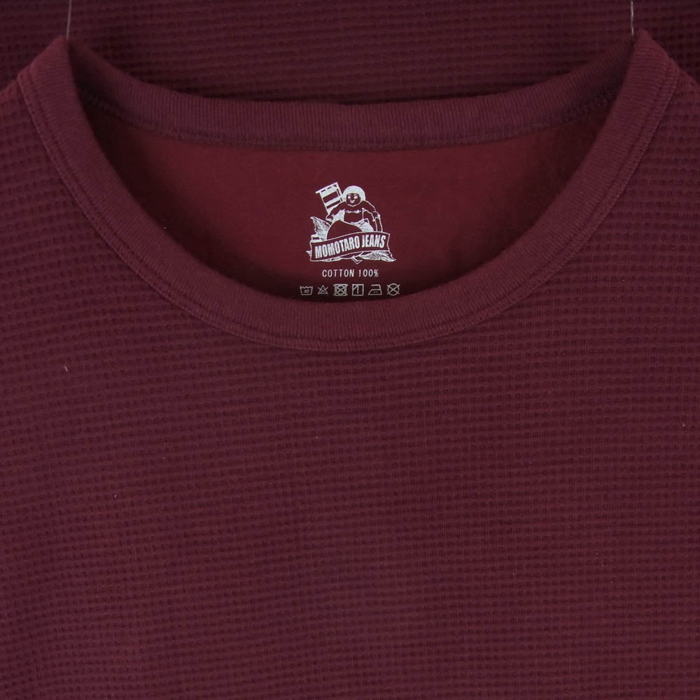 MOMOTARO JEANS 桃太郎ジーンズ THERMAL LONG SLEEVE T-SHIRTS サーマル カットソー 長袖 Tシャツ ボルドー系 L【中古】