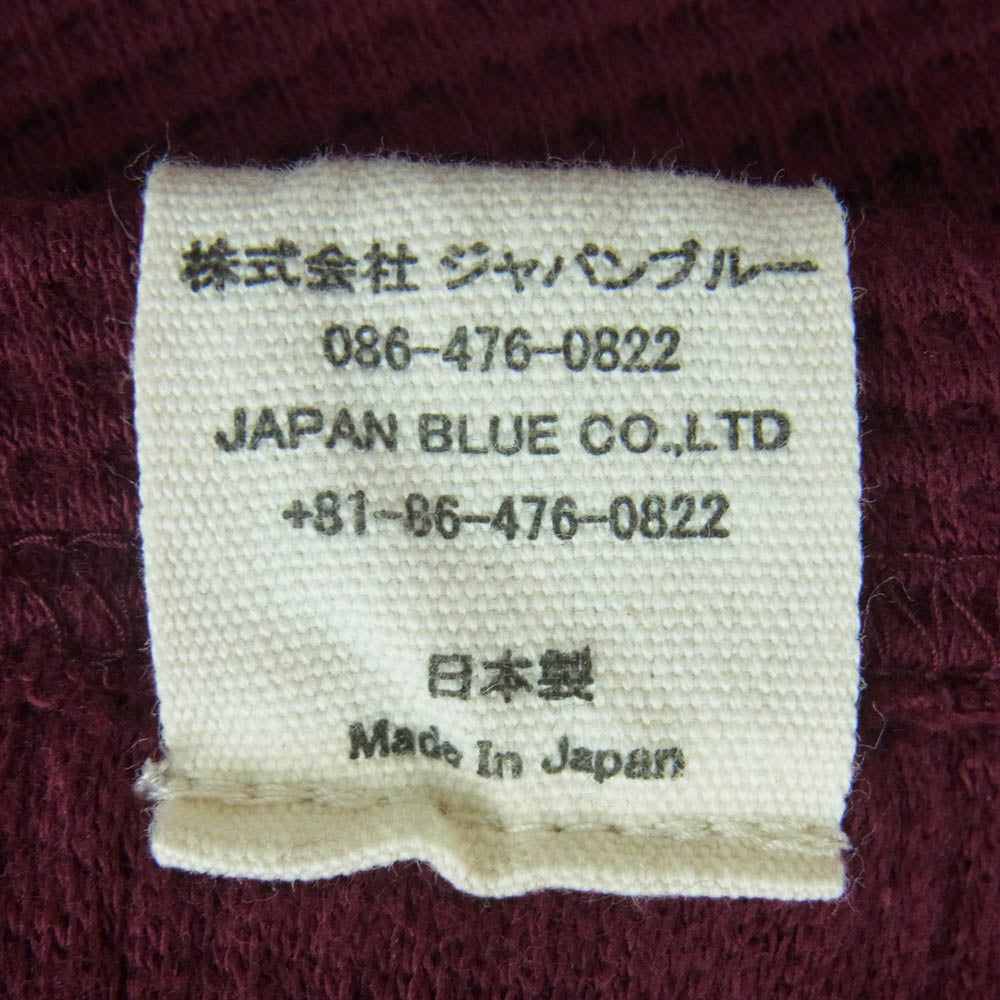 MOMOTARO JEANS 桃太郎ジーンズ THERMAL LONG SLEEVE T-SHIRTS サーマル カットソー 長袖 Tシャツ ボルドー系 L【中古】