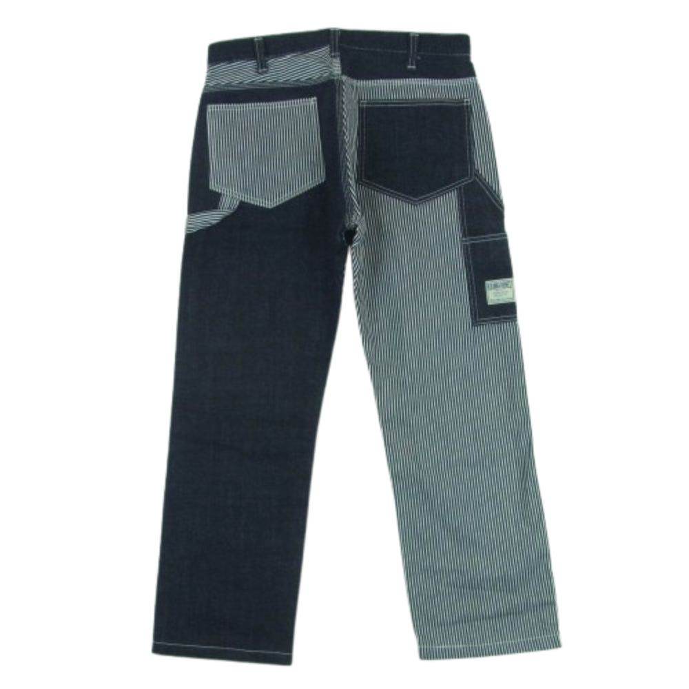 KOJIMA GENES 児島ジーンズ ストライプ 左右切替 ペインター デニム パンツ インディゴブルー系 34【中古】