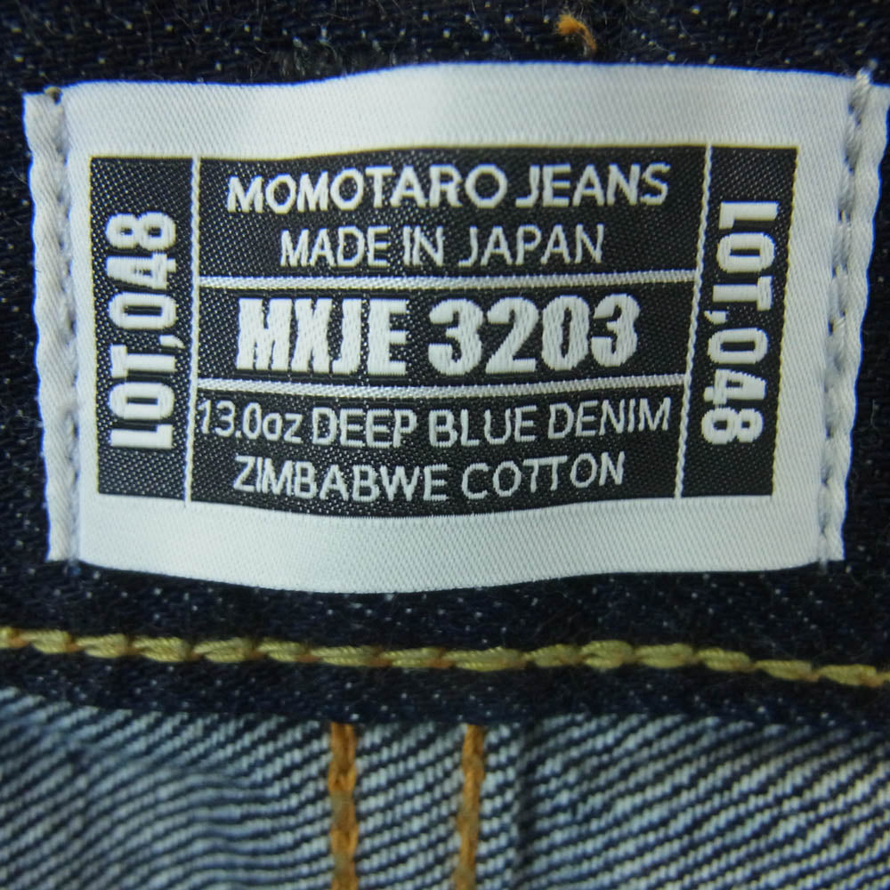 MOMOTARO JEANS 桃太郎ジーンズ MXJE 3203 13oz Selvedge Denim SLIM STRAIGHT セルヴィッジデニム スリムストレート デニム パンツ インディゴブルー系 W33【中古】