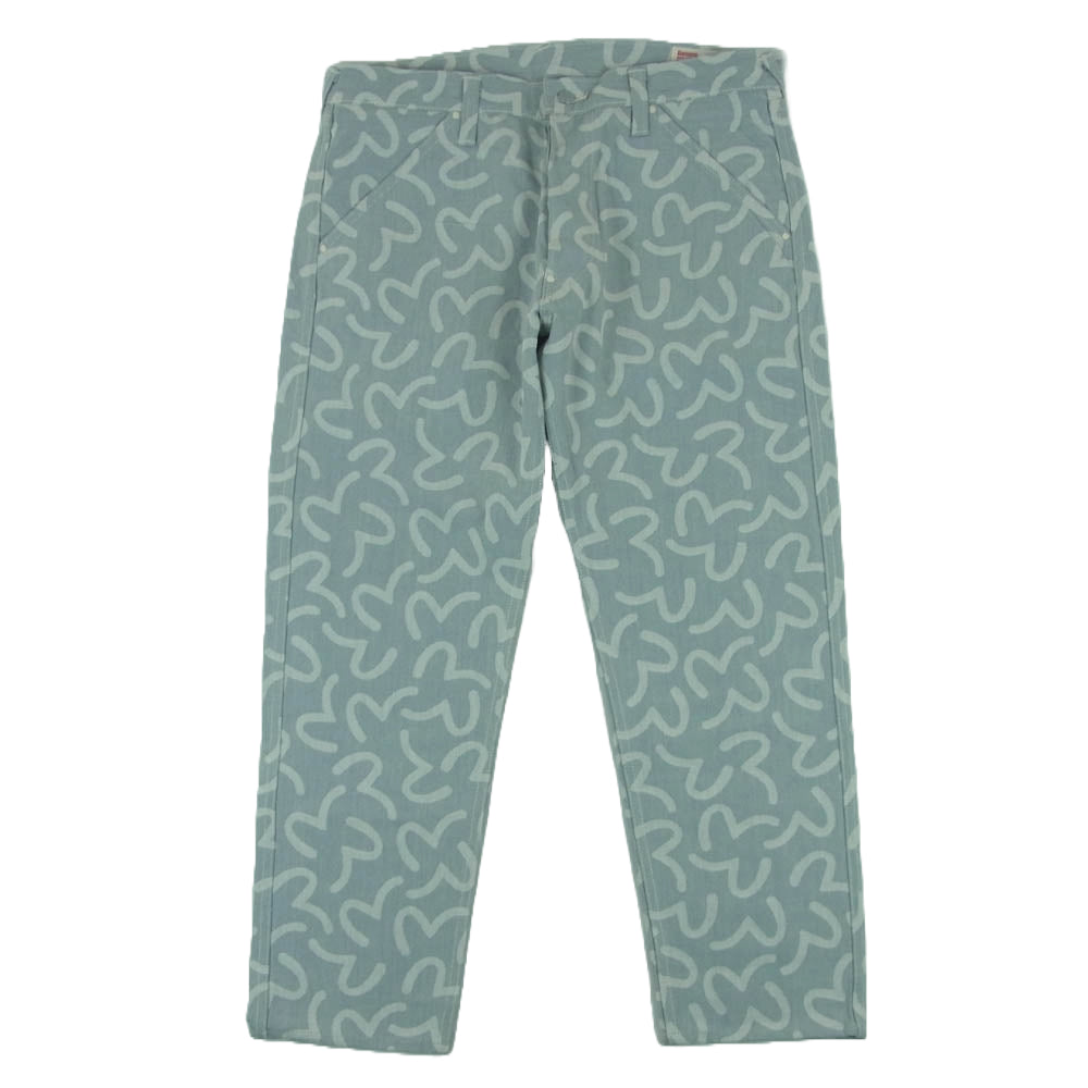EVISU エヴィス 5500 カモメ総柄 ストレッチ デニム パンツ コットン 日本製 インディゴブルー系 36【中古】