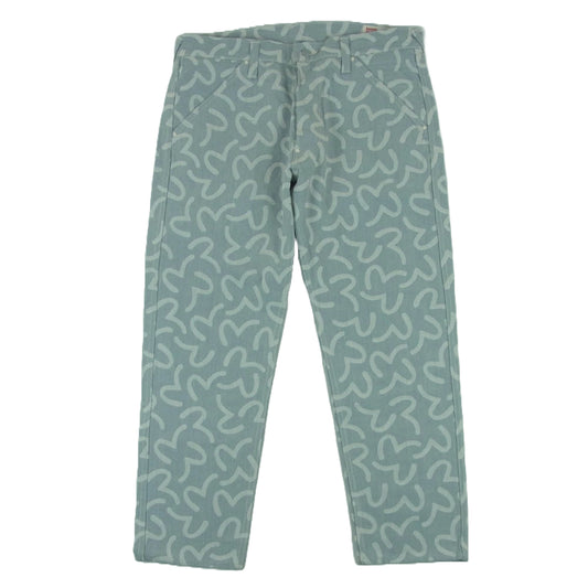 EVISU エヴィス 5500 カモメ総柄 ストレッチ デニム パンツ コットン 日本製 インディゴブルー系 36【中古】