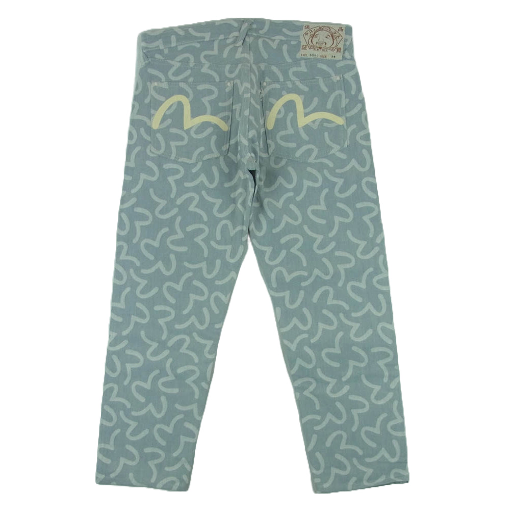 EVISU エヴィス 5500 カモメ総柄 ストレッチ デニム パンツ コットン 日本製 インディゴブルー系 36【中古】