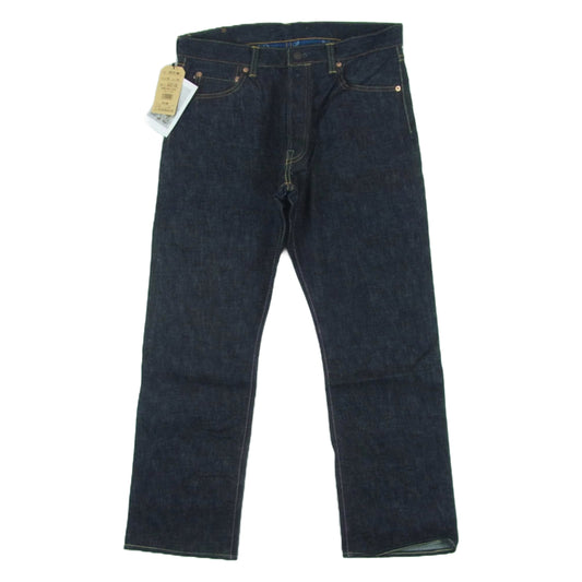 MOMOTARO JEANS 桃太郎ジーンズ G014-MB 銅丹 特濃 スリムテーパード ボタンフライ デニム パンツ インディゴブルー系 34【美品】【中古】