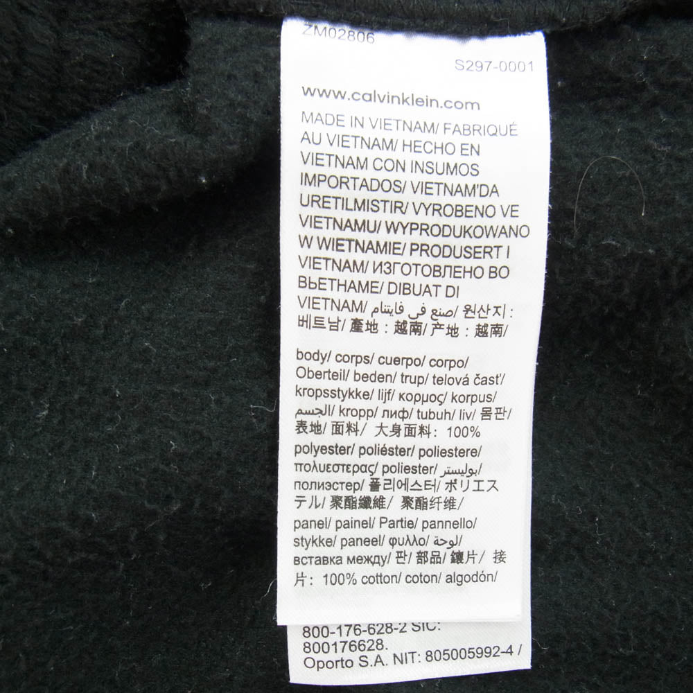 CALVIN KLEIN カルバンクライン Jeans ジーンズ CK ワッペン フリース ジャケット ブラック系 L ブラック系 L【中古】
