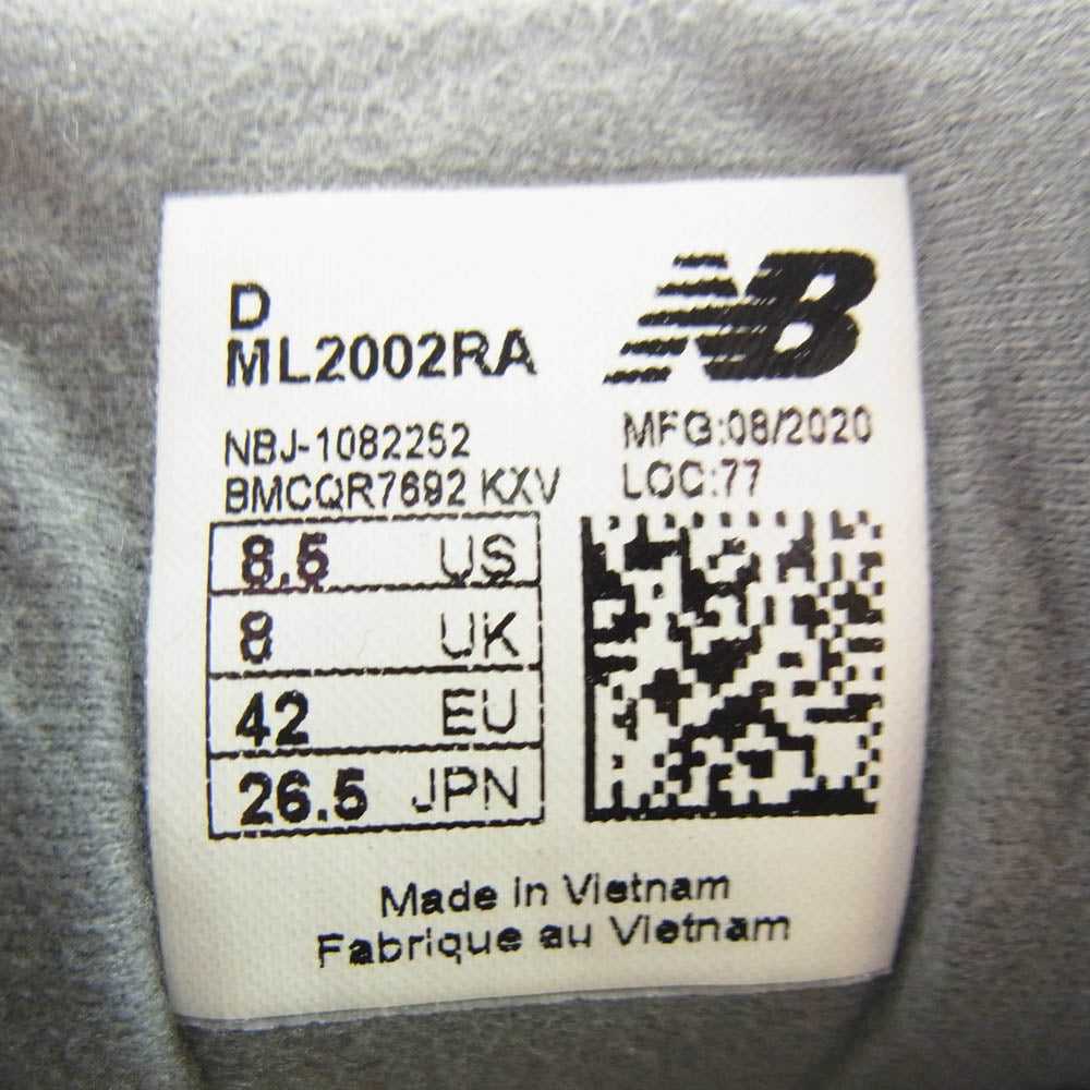 NEW BALANCE ニューバランス ML2002RA LIFESTYLE モデル ローカット スニーカー グレー系 26.5cm【中古】