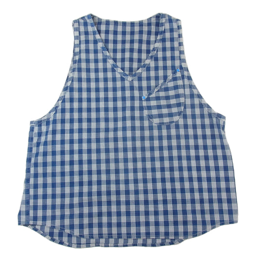 PORTER CLASSIC ポータークラシック HAWAIIAN DENIM ハワイアンデニム PALAKA PULLOVER VEST パラカ プルオーバー ベスト チェック柄 インディゴブルー系 1【中古】