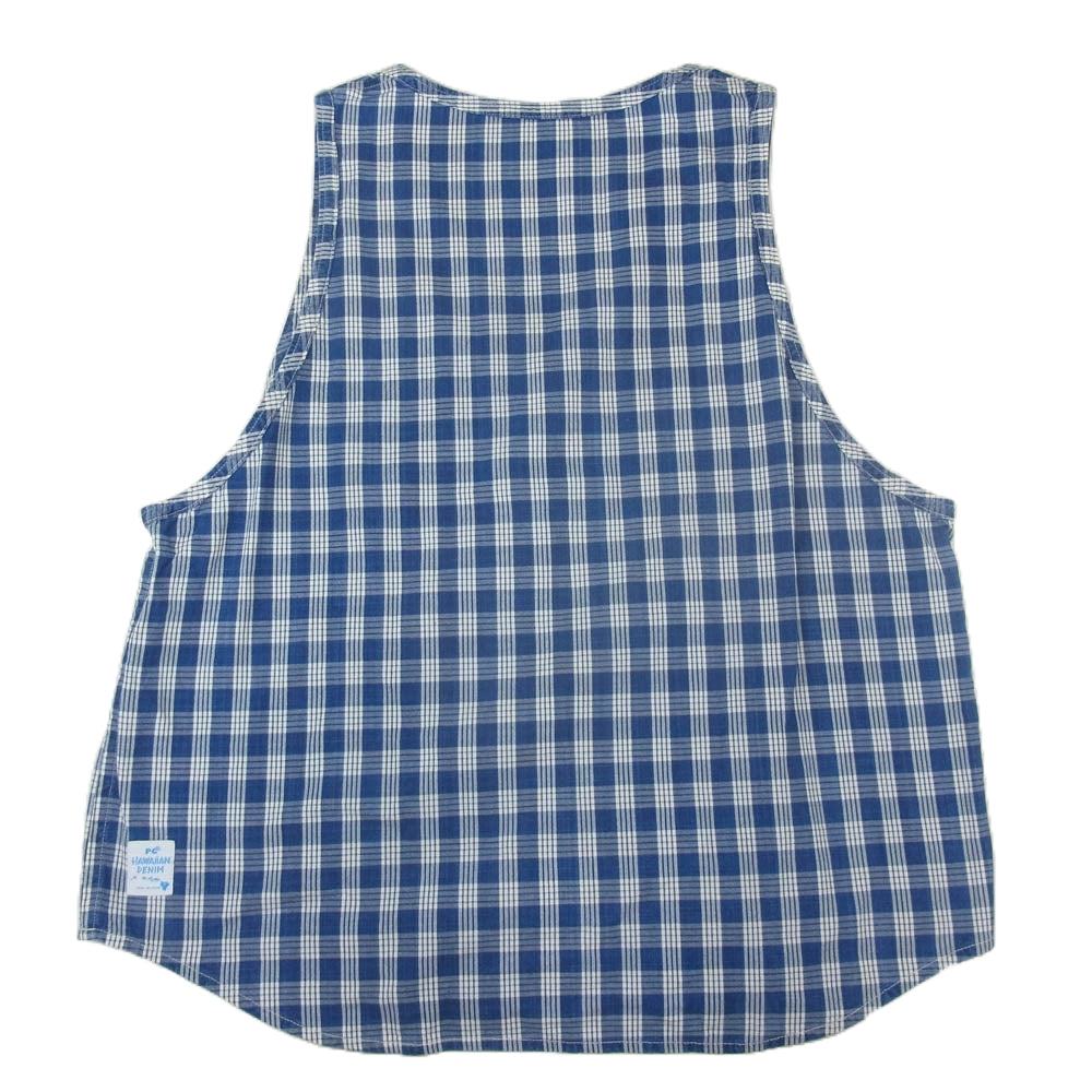 PORTER CLASSIC ポータークラシック HAWAIIAN DENIM ハワイアンデニム PALAKA PULLOVER VEST パラカ プルオーバー ベスト チェック柄 インディゴブルー系 1【中古】