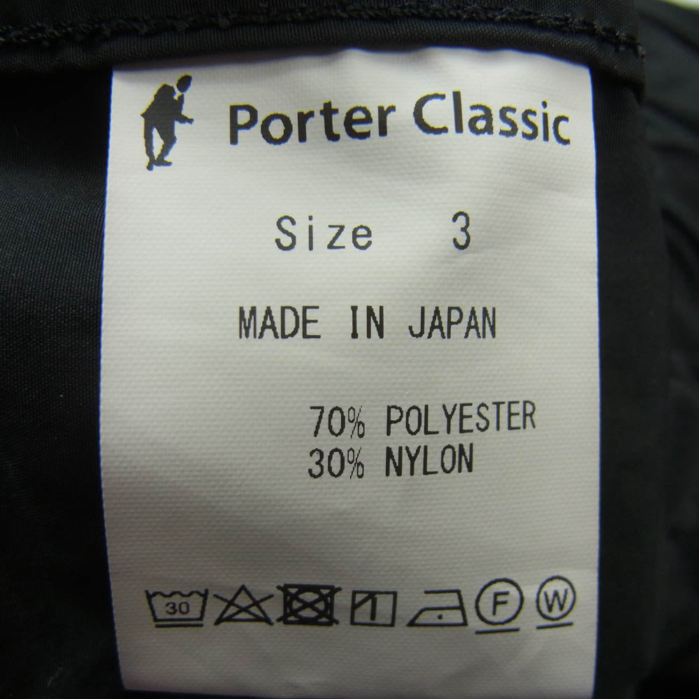 PORTER CLASSIC ポータークラシック 京都店限定 WEATHER EASY PANTS ウェザー イージー パンツ ブラック系 3【中古】
