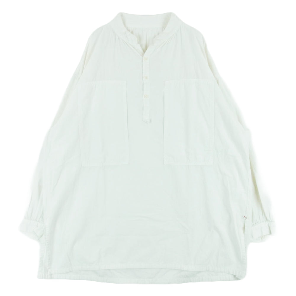 PORTER CLASSIC ポータークラシック STAND COLLAR LONG SMOCK SHIRT スタンドカラー ロング スモック シャツ 長袖 オフホワイト系 2【中古】