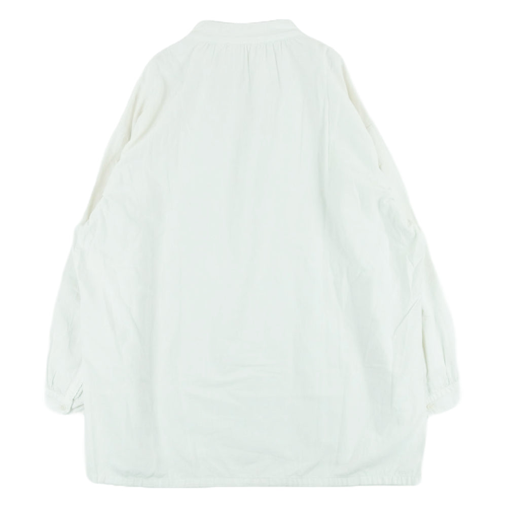 PORTER CLASSIC ポータークラシック STAND COLLAR LONG SMOCK SHIRT スタンドカラー ロング スモック シャツ 長袖 オフホワイト系 2【中古】