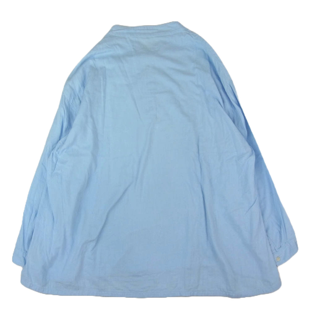 PORTER CLASSIC ポータークラシック MGOLD GAUZE STAND COLLAR LONG SMOCK SHIRT スビンゴールドガーゼ スタンドカラー ロング スモック シャツ 長袖 ブルー系 M【中古】