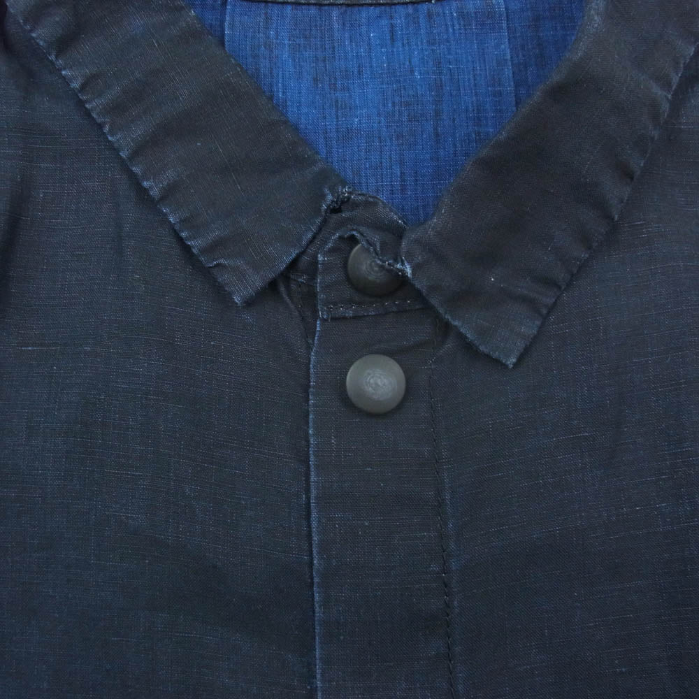 PORTER CLASSIC ポータークラシック FARMER'S LINEN SHIRT JACKET ファーマーズ リネン シャツ ジャケット インディゴブルー系 3【中古】