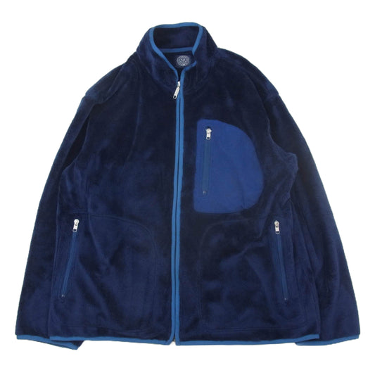 PORTER CLASSIC ポータークラシック 18AW BABY FLEECE ZIP UP ベビー フリース ジップ ジャケット ネイビー系 XL【中古】