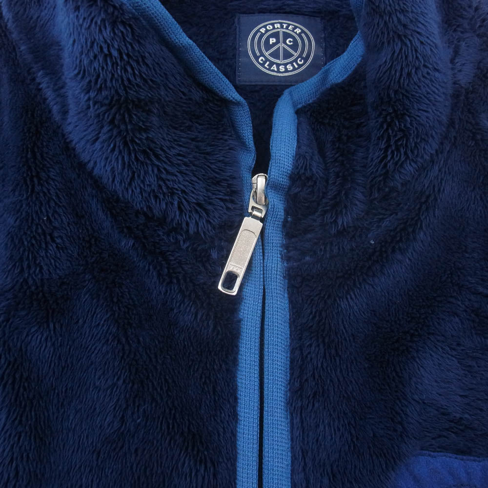 PORTER CLASSIC ポータークラシック 18AW BABY FLEECE ZIP UP ベビー フリース ジップ ジャケット ネイビー系 XL【中古】