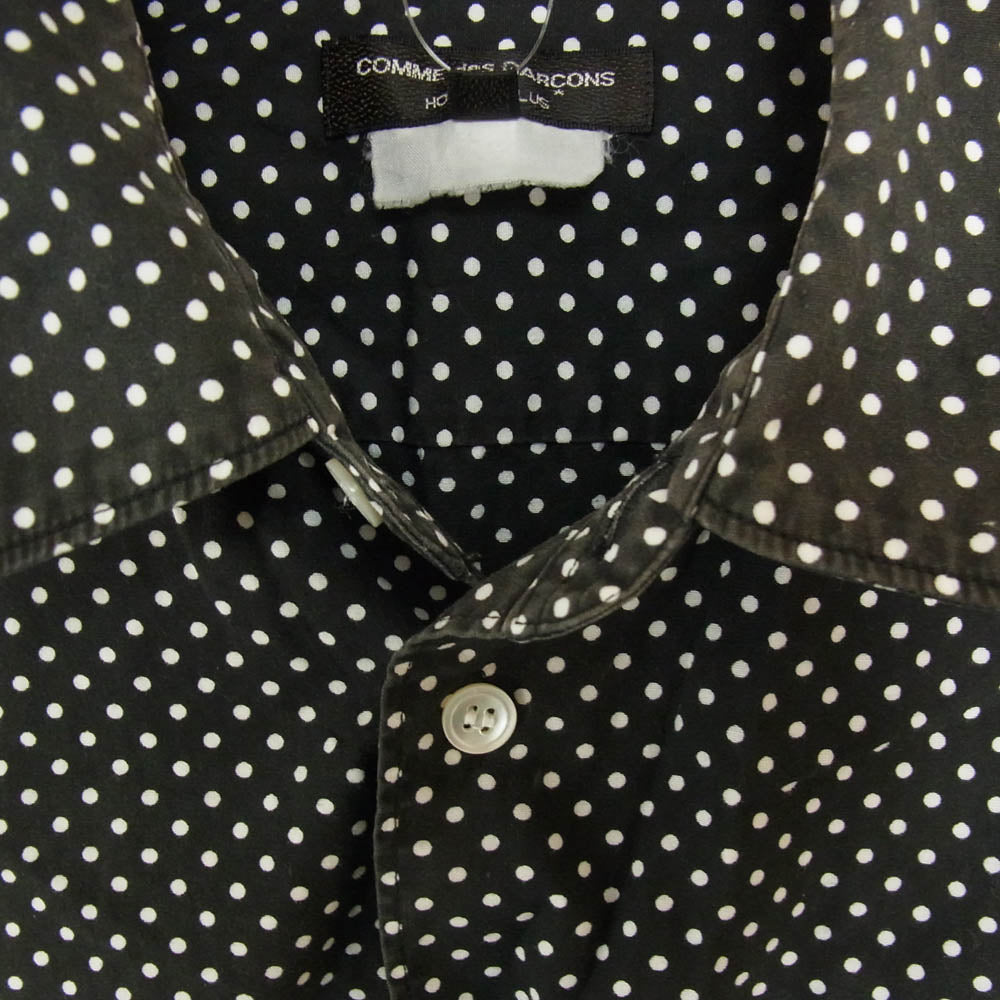 COMME des GARCONS HOMME PLUS コムデギャルソンオムプリュス PC-B047 ドット 半袖 シャツ ブラック系 S【中古】