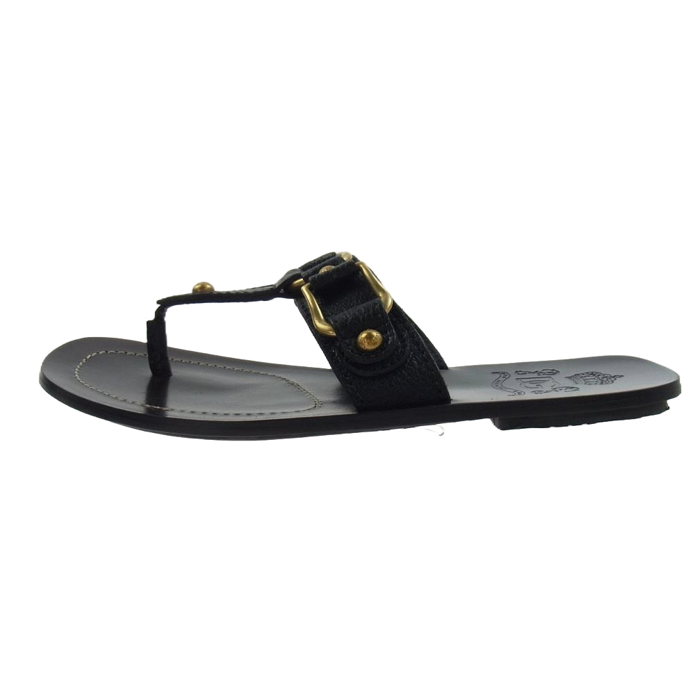 DOLCE&GABBANA ドルチェアンドガッバーナ フラット サンダル ブラック系 7【中古】