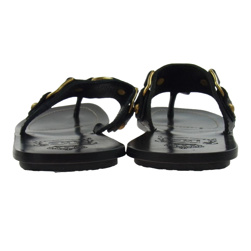 DOLCE&GABBANA ドルチェアンドガッバーナ フラット サンダル ブラック系 7【中古】