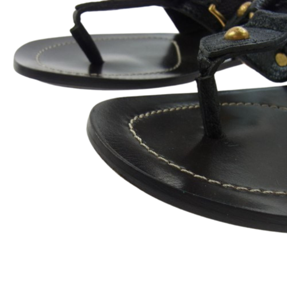 DOLCE&GABBANA ドルチェアンドガッバーナ フラット サンダル ブラック系 7【中古】