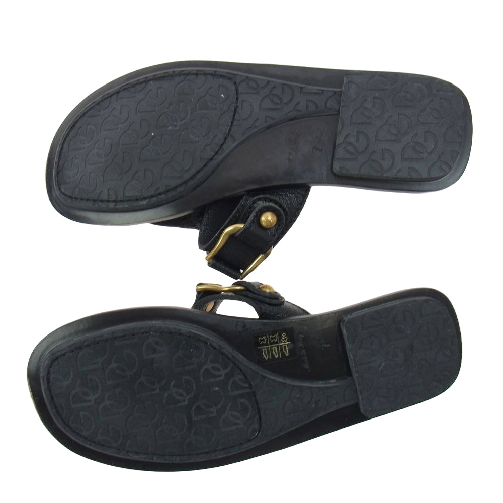 DOLCE&GABBANA ドルチェアンドガッバーナ フラット サンダル ブラック系 7【中古】