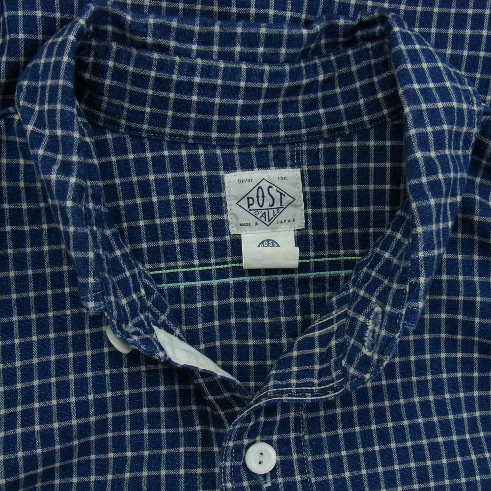 POST OVERALLS ポストオーバーオールズ 1206-CLC1 No.6 Shirt 長袖 シャツ ブルー ブルー系 L【中古】