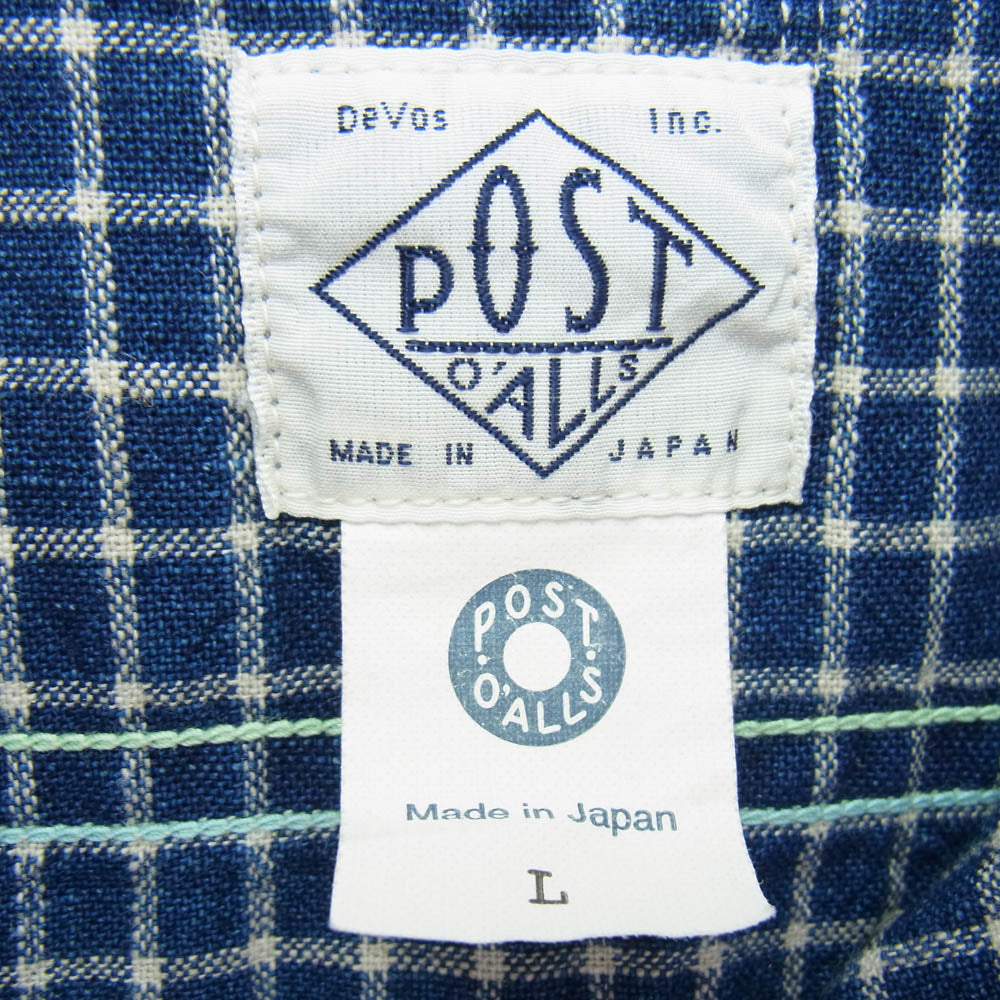 POST OVERALLS ポストオーバーオールズ 1206-CLC1 No.6 Shirt 長袖 シャツ ブルー ブルー系 L【中古】