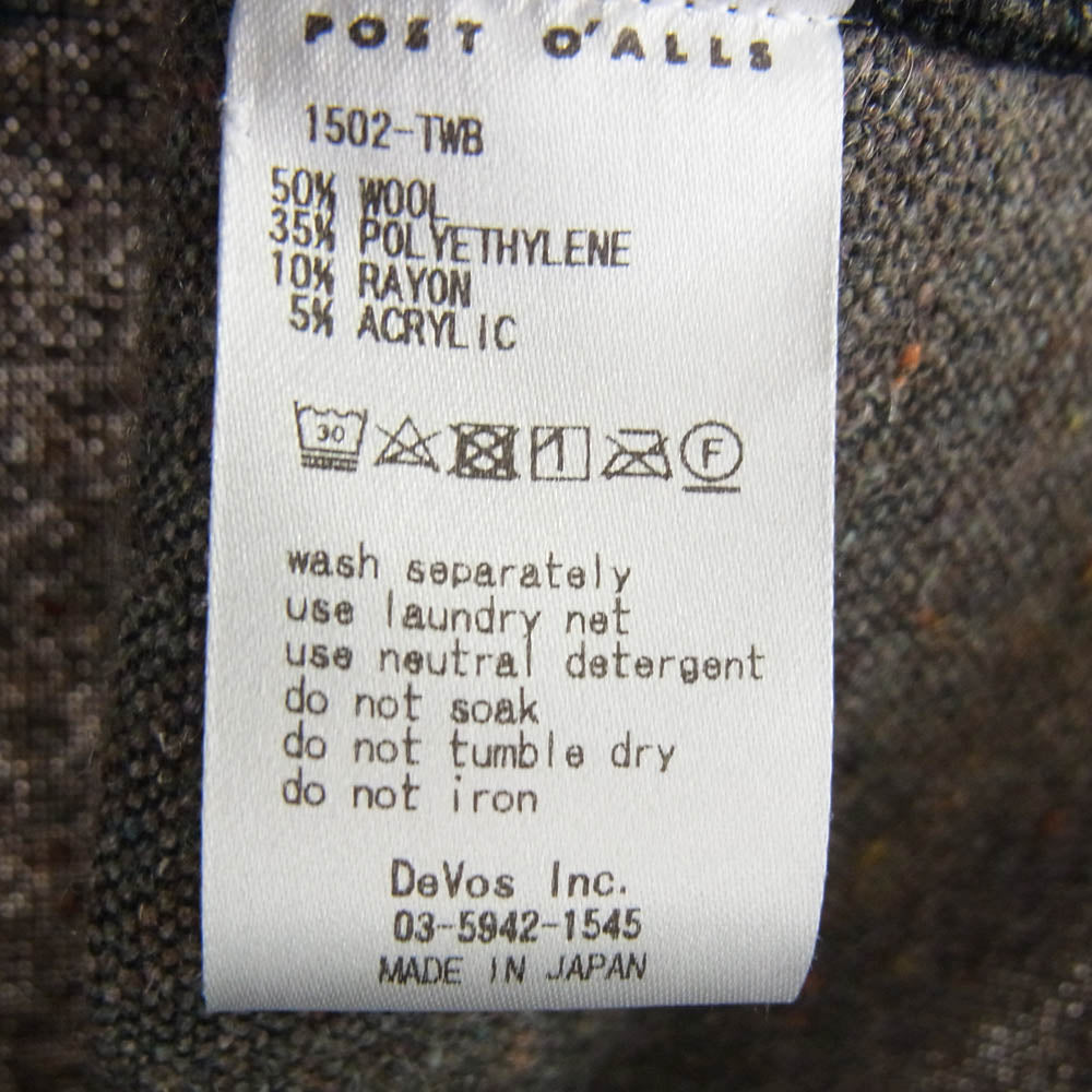 POST OVERALLS ポストオーバーオールズ 24AW 1502-TWB TWB Fleece Vest フリース ベスト ブラウン系 L【中古】