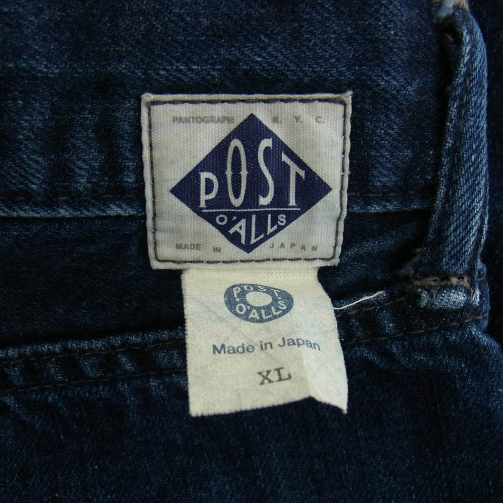 POST OVERALLS ポストオーバーオールズ 1397-12DW No.2 Five Pocket 12oz. selvedge deep washed denim indigo セルビッチ デニム インディゴ インディゴブルー系 XL【中古】