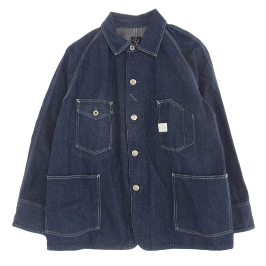 POST OVERALLS ポストオーバーオールズ 1102-10DI Engineer's Jacket エンジニア デニム ジャケット インディゴ インディゴブルー系 L【中古】