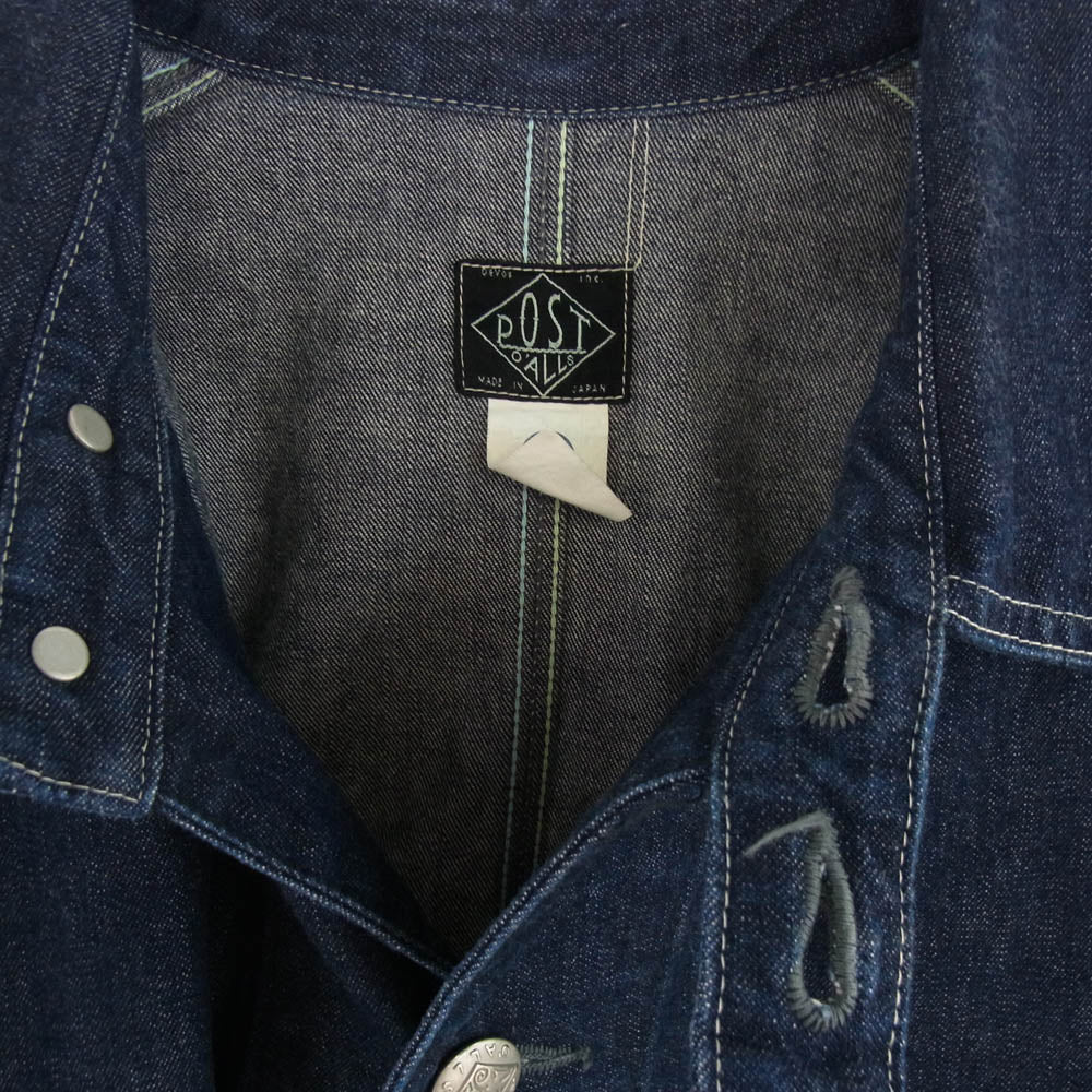 POST OVERALLS ポストオーバーオールズ 1102-10DI Engineer's Jacket エンジニア デニム ジャケット インディゴ インディゴブルー系 L【中古】